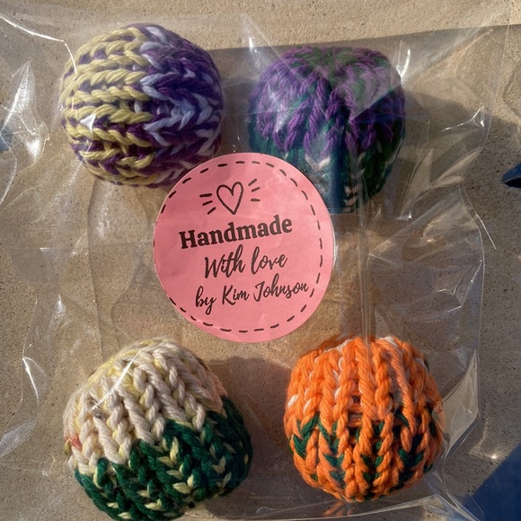 FreshQTY 4 100% organic catnip hand knit toys hand crafted 100% cotton materials - Picture 7 of 7